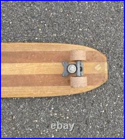 Vintage 1960s 60s Hobie Super Surfer 2-Tone Wooden Skateboard 29 With Clay Wheels