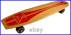 Vintage 1960s 60s Wood Wooden Skateboard GOOFY FOOT Fort Worth TEXAS Steel Wheel