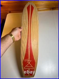 Vintage 1960s 60s Wood Wooden Skateboard GOOFY FOOT Fort Worth TEXAS Steel Wheel