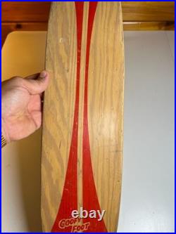 Vintage 1960s 60s Wood Wooden Skateboard GOOFY FOOT Fort Worth TEXAS Steel Wheel