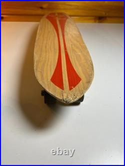Vintage 1960s 60s Wood Wooden Skateboard GOOFY FOOT Fort Worth TEXAS Steel Wheel