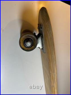 Vintage 1960s 60s Wood Wooden Skateboard GOOFY FOOT Fort Worth TEXAS Steel Wheel