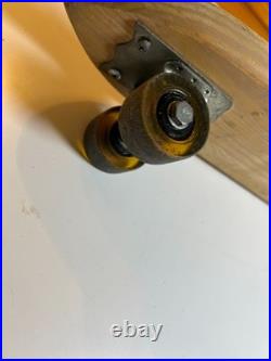 Vintage 1960s 60s Wood Wooden Skateboard GOOFY FOOT Fort Worth TEXAS Steel Wheel