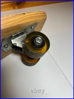 Vintage 1960s 60s Wood Wooden Skateboard GOOFY FOOT Fort Worth TEXAS Steel Wheel
