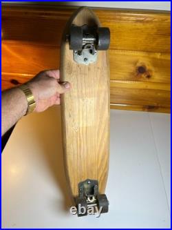 Vintage 1960s 60s Wood Wooden Skateboard GOOFY FOOT Fort Worth TEXAS Steel Wheel
