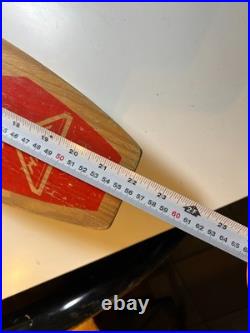 Vintage 1960s 60s Wood Wooden Skateboard GOOFY FOOT Fort Worth TEXAS Steel Wheel