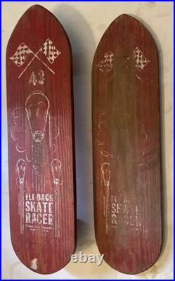 Vintage 1960s Fli-back Skate Racer Wooden Skateboard High Point NC W Extra Board