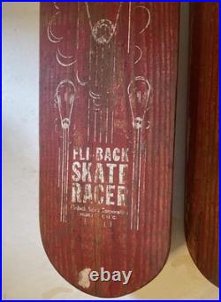 Vintage 1960s Fli-back Skate Racer Wooden Skateboard High Point NC W Extra Board