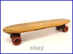 Vintage 1960s Makaha 22 Wood Skateboard Sidewalk Surfboard, Clay Wheels