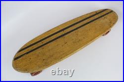 Vintage 1960s Makaha 22 Wood Skateboard Sidewalk Surfboard, Clay Wheels