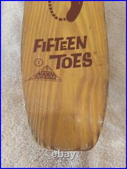 Vintage 1960s Nash Brown Fifteen Toes # 1 Skateboard with Metal Wheels