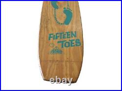 Vintage 1960s Nash Fifteen Toes #1 21.5Wood Sidewalk Skateboard with Metal Wheels