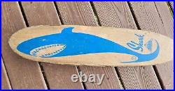 Vintage 1960s Nash Shark #1 Skateboard Blue 22 Wood Original Metal Wheels