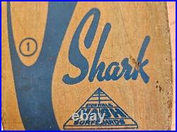 Vintage 1960s Nash Shark #1 Skateboard Blue 22 Wood Original Metal Wheels