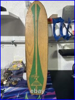 Vintage 1960s Nash Wood Goofy Foot Skateboard Green Print Rare 22 Surf Skate #7