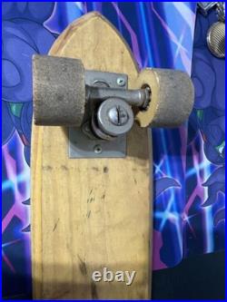 Vintage 1960s Nash Wood Goofy Foot Skateboard Green Print Rare 22 Surf Skate #7