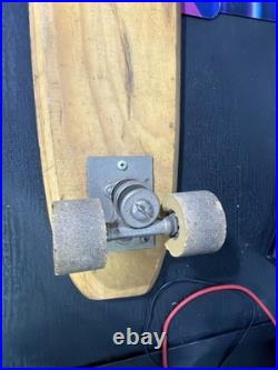 Vintage 1960s Nash Wood Goofy Foot Skateboard Green Print Rare 22 Surf Skate #7