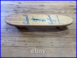 Vintage 1960s Sidewalk Surfboard By Champion Wooden Skateboard Blue Lettering Vintage 1960s Sidewalk Surfboard By Champion Wooden Skateboard Blue Lettering