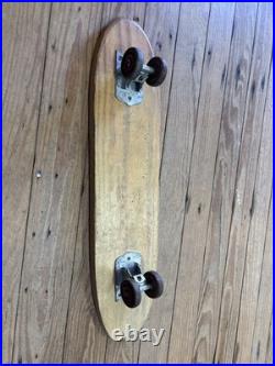 Vintage 1960s Sidewalk Surfboard By Champion Wooden Skateboard Blue Lettering