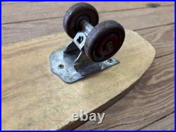 Vintage 1960s Sidewalk Surfboard By Champion Wooden Skateboard Blue Lettering