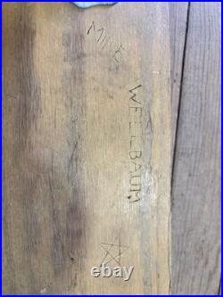 Vintage 1960s Sidewalk Surfboard By Champion Wooden Skateboard Blue Lettering