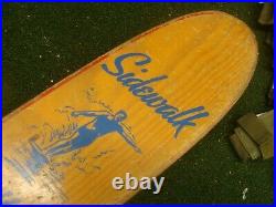 Vintage 1960s Sidewalk Surfboard By Champion Wooden Skateboard Metal Wheels