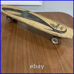 Vintage 1960s Wooden/Wood Nash Shark Skateboard Skate Board withSteel Metal Wheels