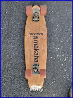 Vintage 1970's MAKAHA ORIGINATOR 29 Oak Wood ORIGINAL COMPLETE SKATEBOARD RARE