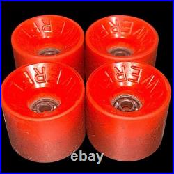 Vintage 1970's Powerflex 3 Skateboard Wheels 58mm 78a Orange Original Old School