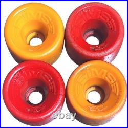 Vintage 1970's Sims Snake Conical Skateboard Wheels Original In Yellow & Red