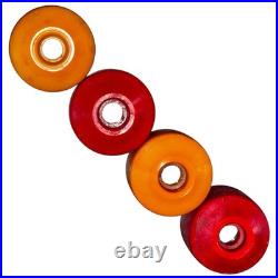 Vintage 1970's Sims Snake Conical Skateboard Wheels Original In Yellow & Red