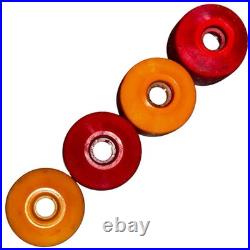 Vintage 1970's Sims Snake Conical Skateboard Wheels Original In Yellow & Red