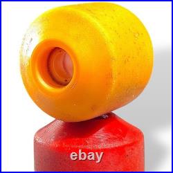 Vintage 1970's Sims Snake Conical Skateboard Wheels Original In Yellow & Red