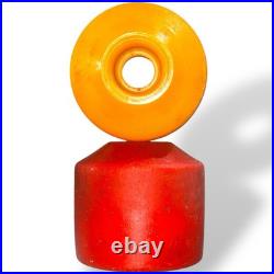 Vintage 1970's Sims Snake Conical Skateboard Wheels Original In Yellow & Red