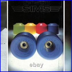 Vintage 1970's Sims Snake Conical Skateboard Wheels Original In Yellow & Red