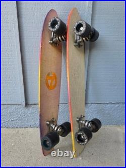 Vintage 1970's Sport Fun Birds & Sunset 2 Fiberglass Skateboards Clean Original