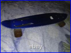 Vintage 1970s Anodized Blue Aluminum Skateboard 23 1/2 Long