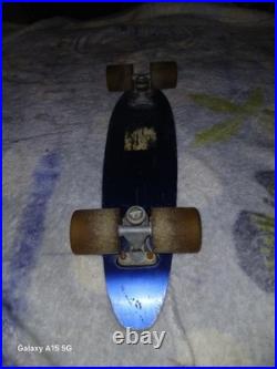 Vintage 1970s Anodized Blue Aluminum Skateboard 23 1/2 Long