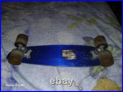 Vintage 1970s Anodized Blue Aluminum Skateboard 23 1/2 Long
