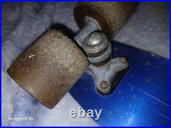 Vintage 1970s Anodized Blue Aluminum Skateboard 23 1/2 Long
