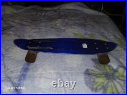 Vintage 1970s Anodized Blue Aluminum Skateboard 23 1/2 Long