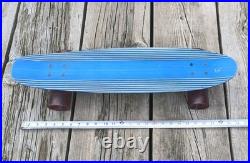 Vintage 1970s Anodized Blue Aluminum Skateboard 25 1/2 Long