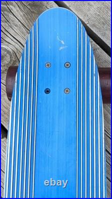 Vintage 1970s Anodized Blue Aluminum Skateboard 25 1/2 Long