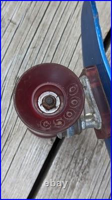Vintage 1970s Anodized Blue Aluminum Skateboard 25 1/2 Long