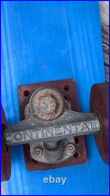 Vintage 1970s Anodized Blue Aluminum Skateboard 25 1/2 Long