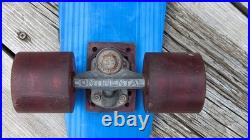 Vintage 1970s Anodized Blue Aluminum Skateboard 25 1/2 Long