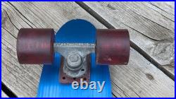 Vintage 1970s Anodized Blue Aluminum Skateboard 25 1/2 Long