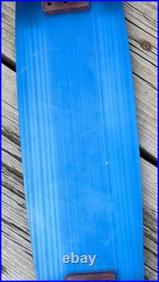 Vintage 1970s Anodized Blue Aluminum Skateboard 25 1/2 Long