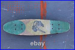 Vintage 1970s Fiberglass Skateboard with Skate Logo Top Green/White Sport Fun Tank