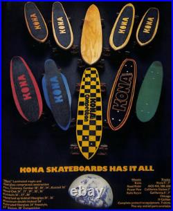 Vintage 1970s KONA skateboard 24 Track Force trucks & Powerflex 5 wheels NJ G&S